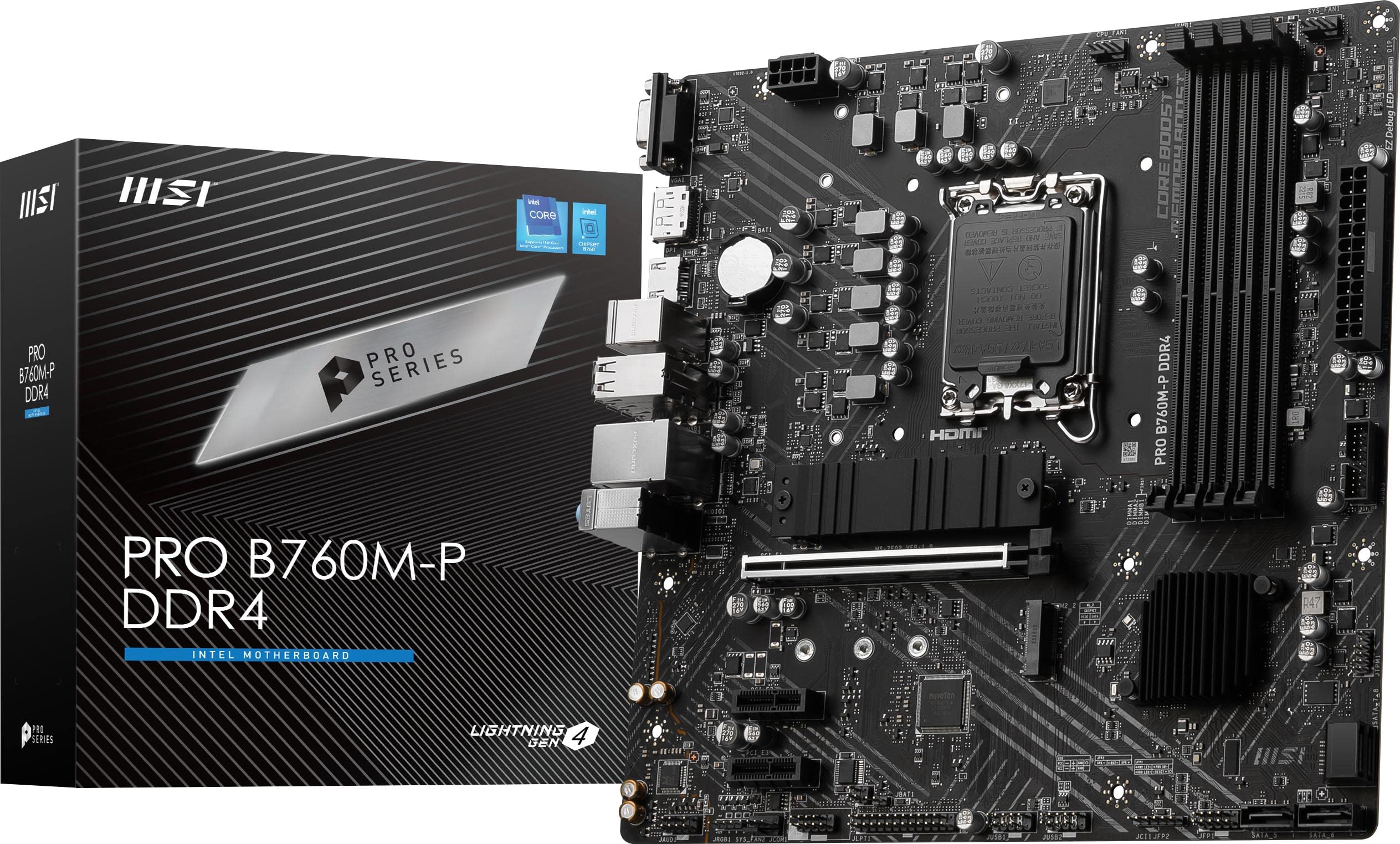 MSI PRO B760M-P DDR4 LGA1700 mATX Motherboard