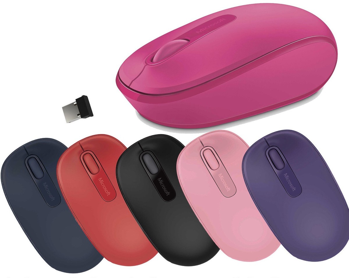 Microsoft Wireless Mobile 1850 Mouse - Magenta Pink